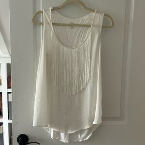 White Fringe Tank